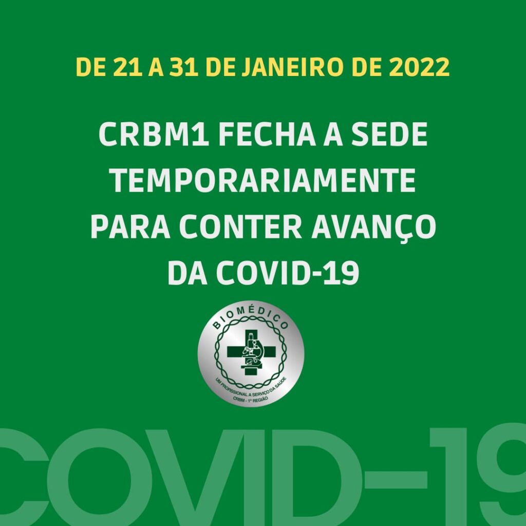 COMUNICADO – INTERRUPÇÃO DO ATENDIMENTO PRESENCIAL E TELEFÔNICO NA SEDE DO CRBM1 EM SÃO PAULO