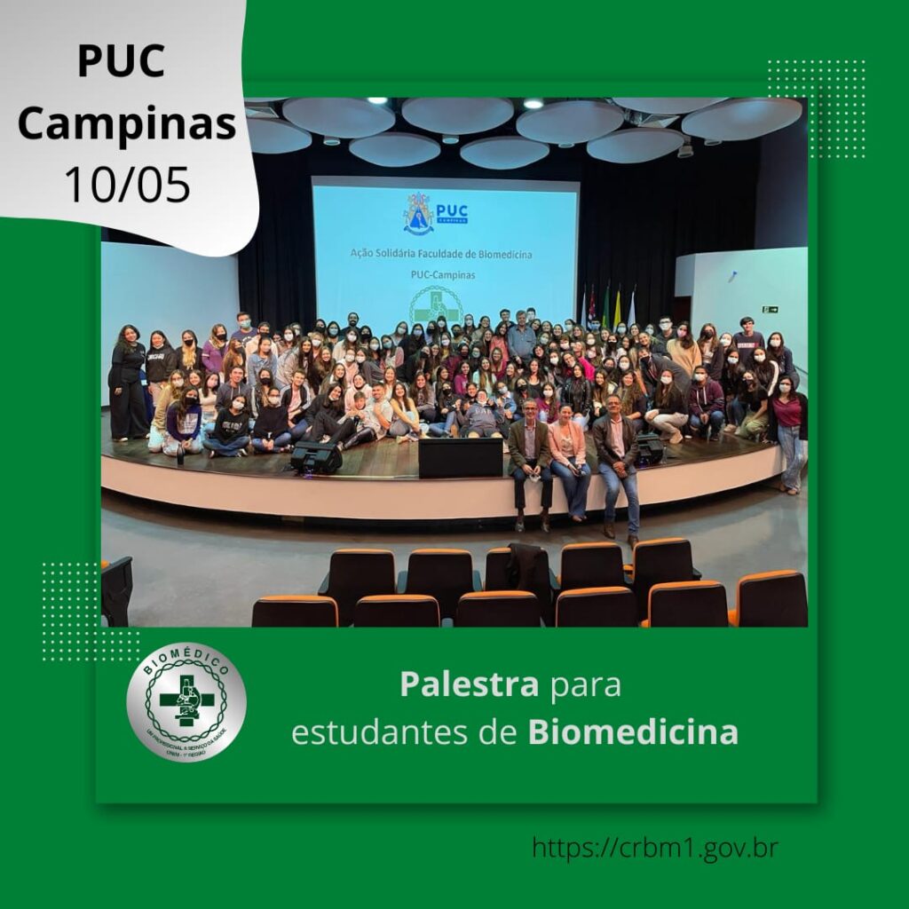 Presidente do CRBM1, dr. Dácio Eduardo Leandro Campos, ministra Aula Magna na PUC Campinas o convite integra Ação Solidária promovida pela Universidade